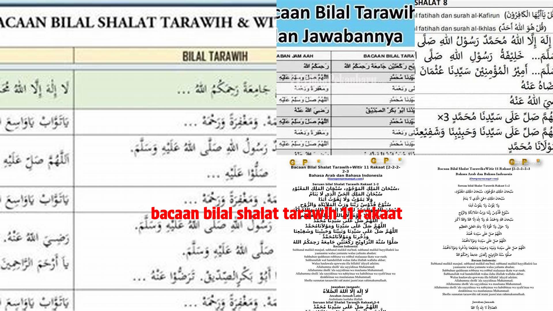 Bacaan Bilal Shalat Tarawih 11 Rakaat