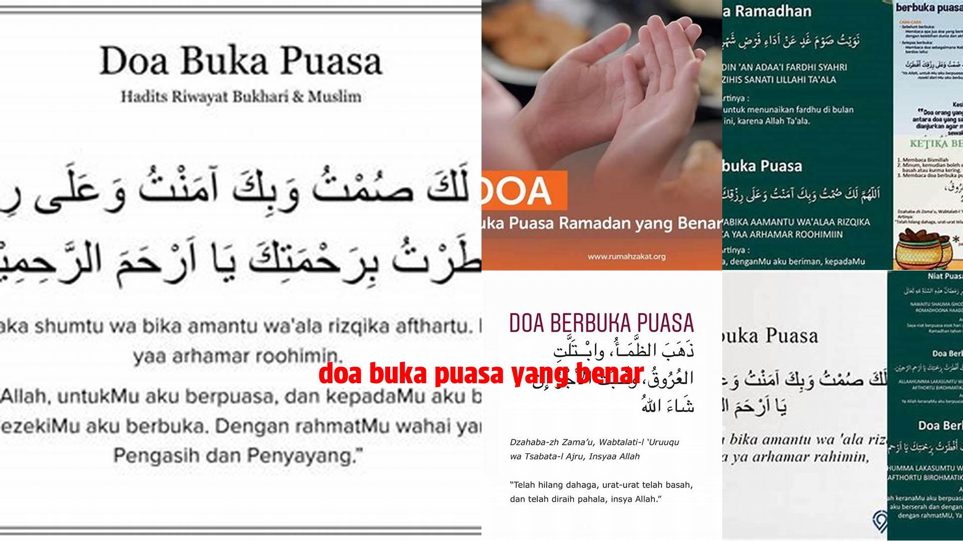 Doa Buka Puasa Yang Benar