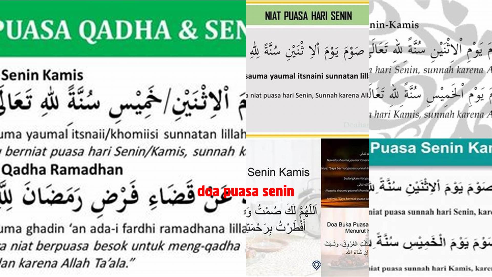 Doa Puasa Senin