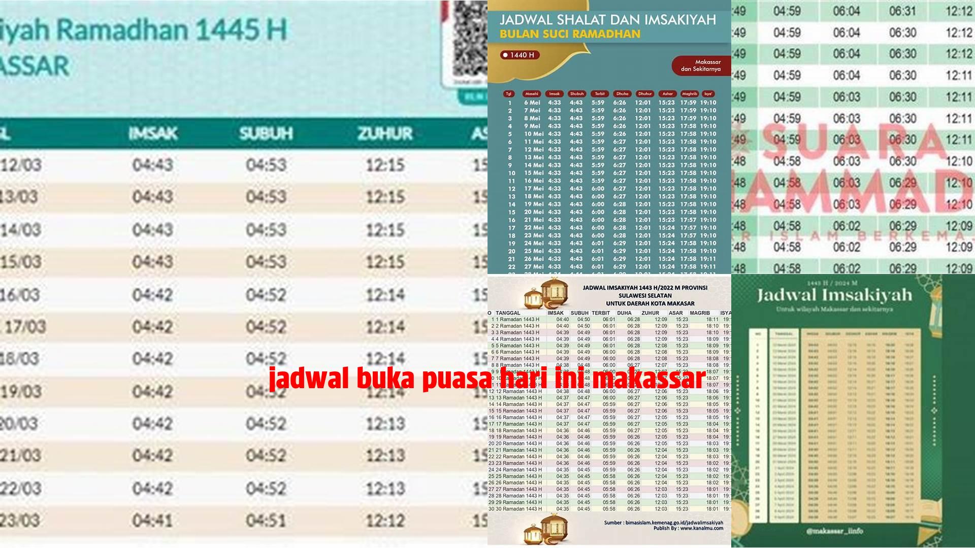 Jadwal Buka Puasa Hari Ini Makassar