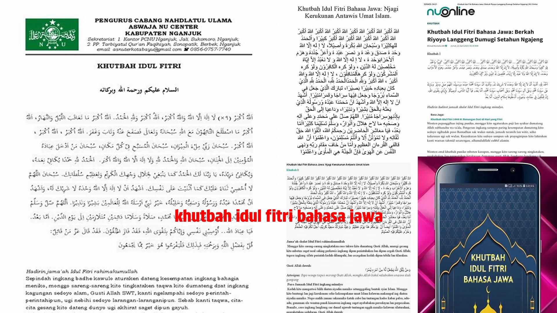 Khutbah Idul Fitri Bahasa Jawa
