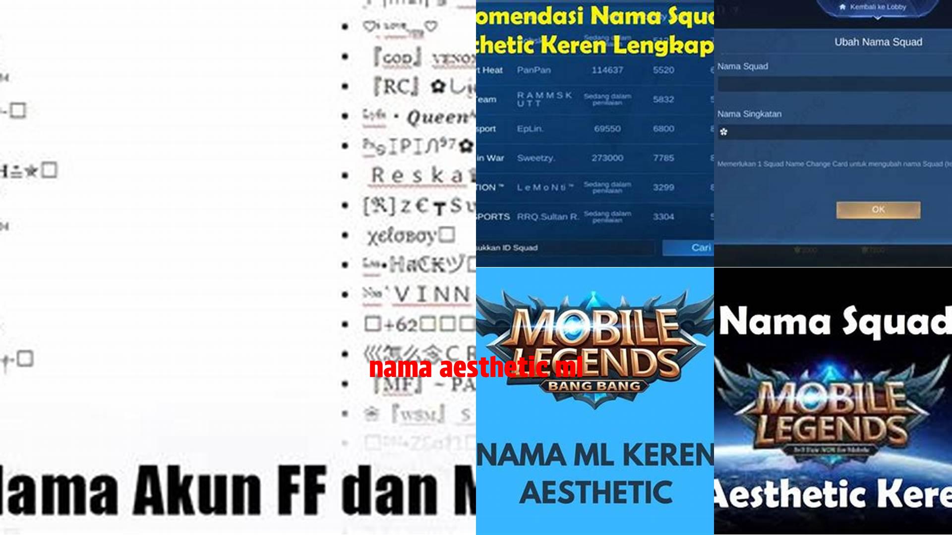 Panduan Membuat Nama Aesthetic ML untuk Referensi Terbaik