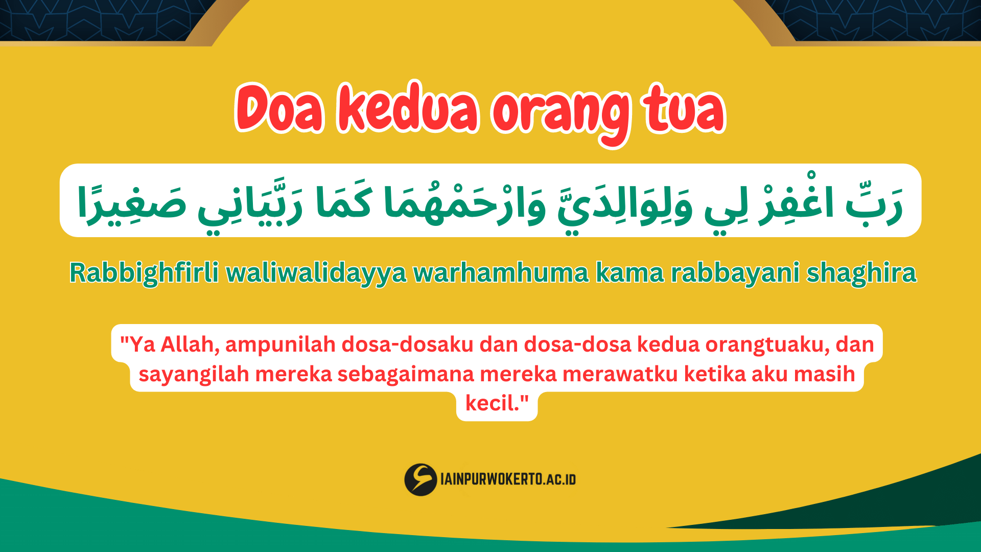 Doa kedua orang tua beserta artinya Doa kedua orang tua beserta artinya